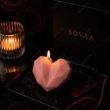 Pink Geometric Heart Candle