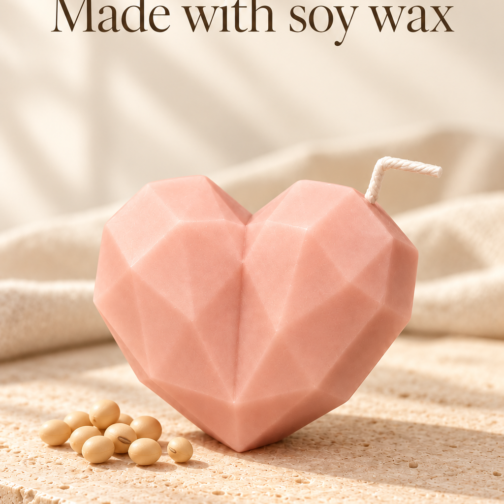 Geometric Heart Candle
