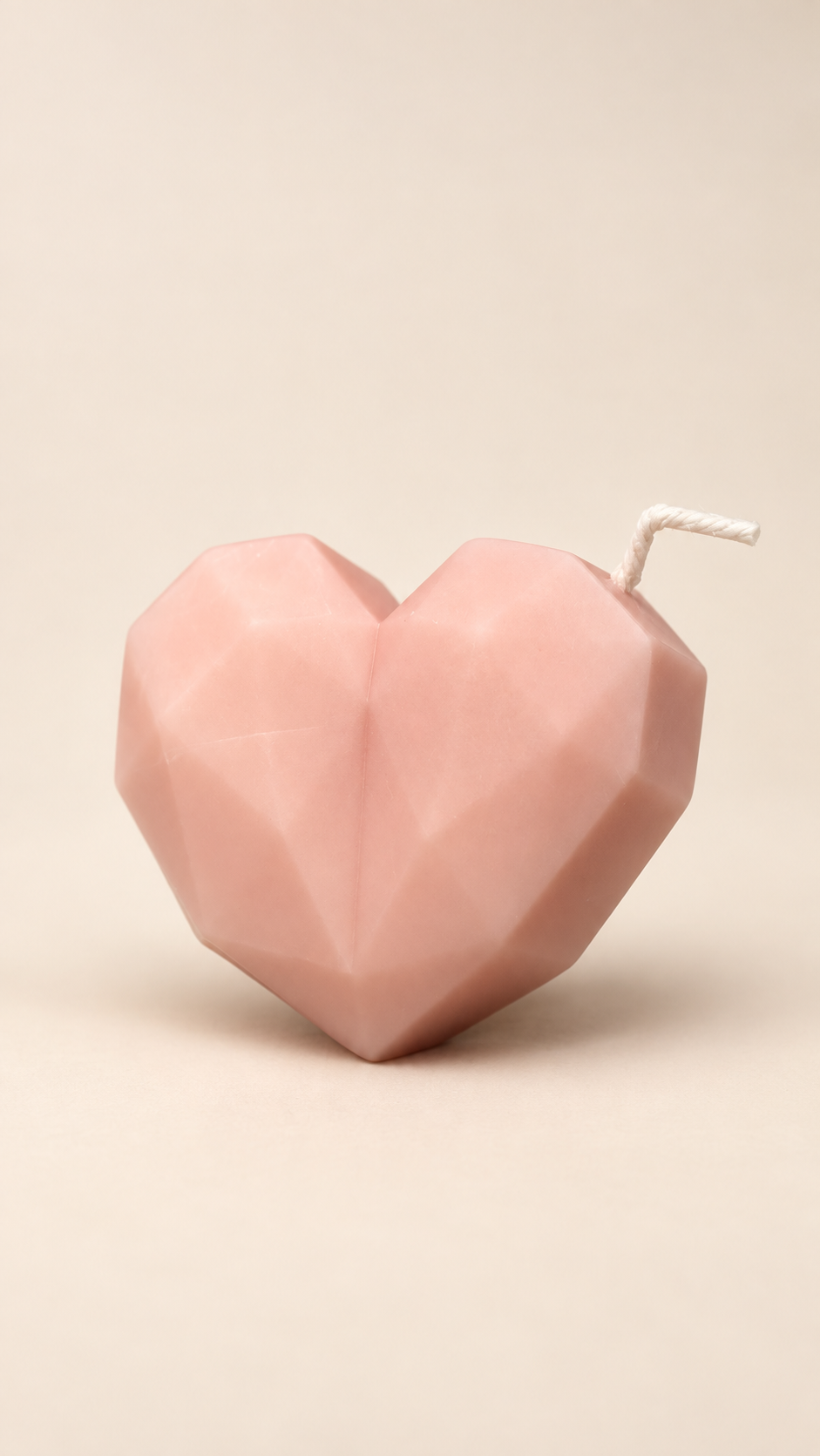 Pink heart candle