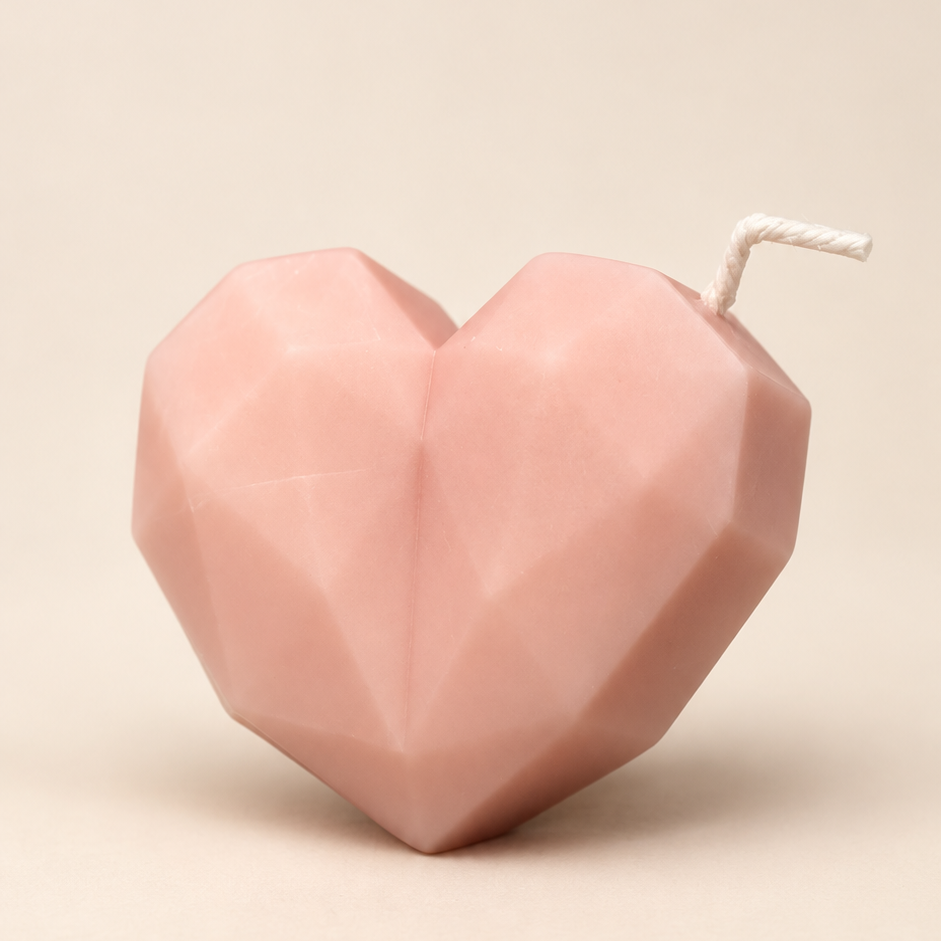 Pink heart candle