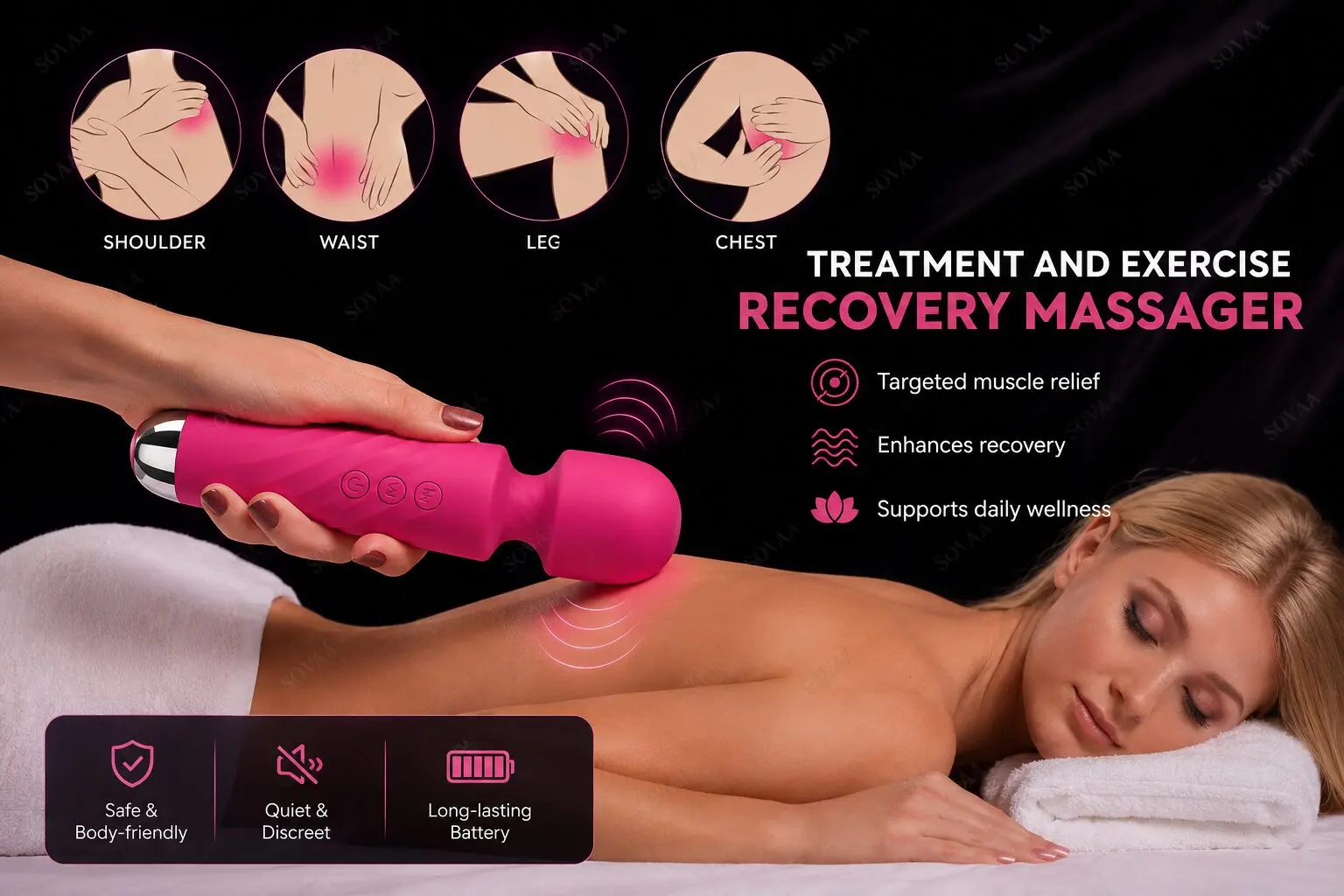 Sway Touch Compact Intimate Massager shown as a body recovery massager