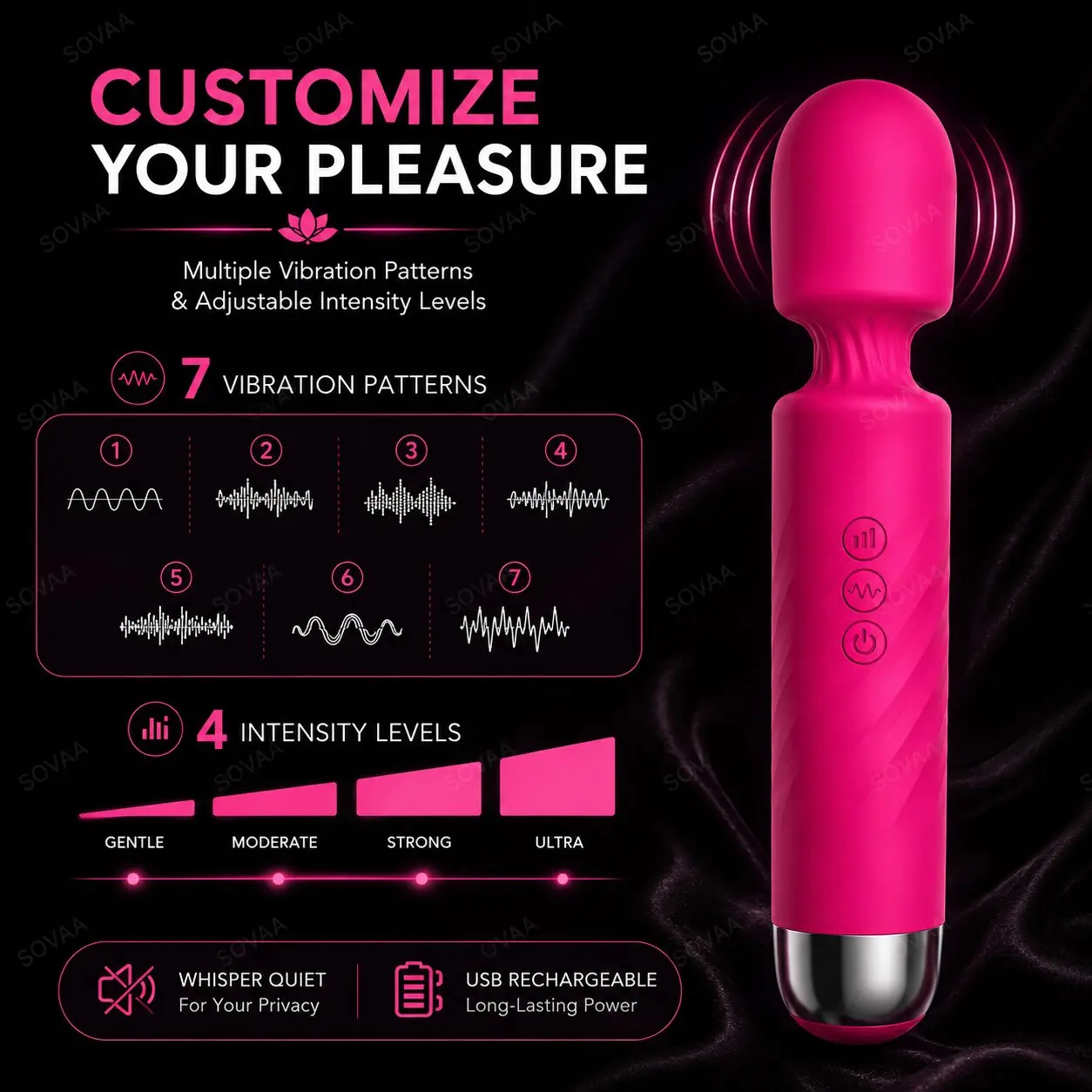 Sway Touch Compact Intimate Massager with vibration patterns and adjustable intensity settings
