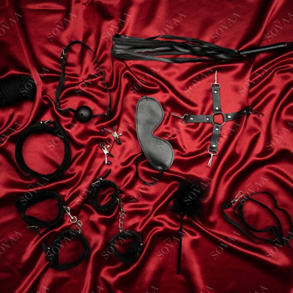 Shadow Play Kit – beginner bondage set with cuffs, blindfold, rope, and restraints for playful BDSM exploration
