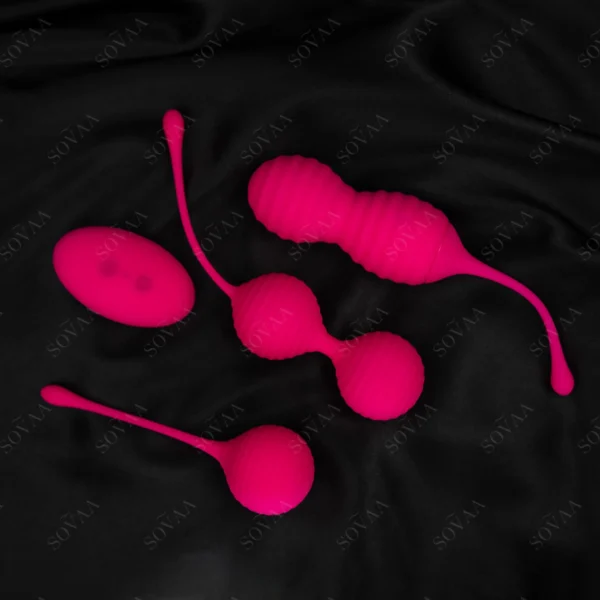 Aurelia Vibrating Kegel Balls Set with progressive training pieces and remote control