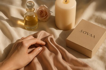 SOVAA Touch self-care ritual set with gift box and fabric