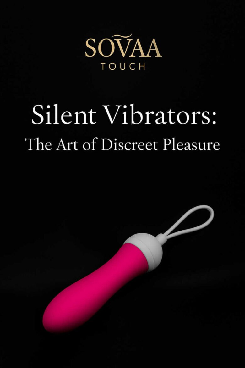 Elegant pink vibrator on black background – SOVAA Touch article about silent, discreet pleasure.